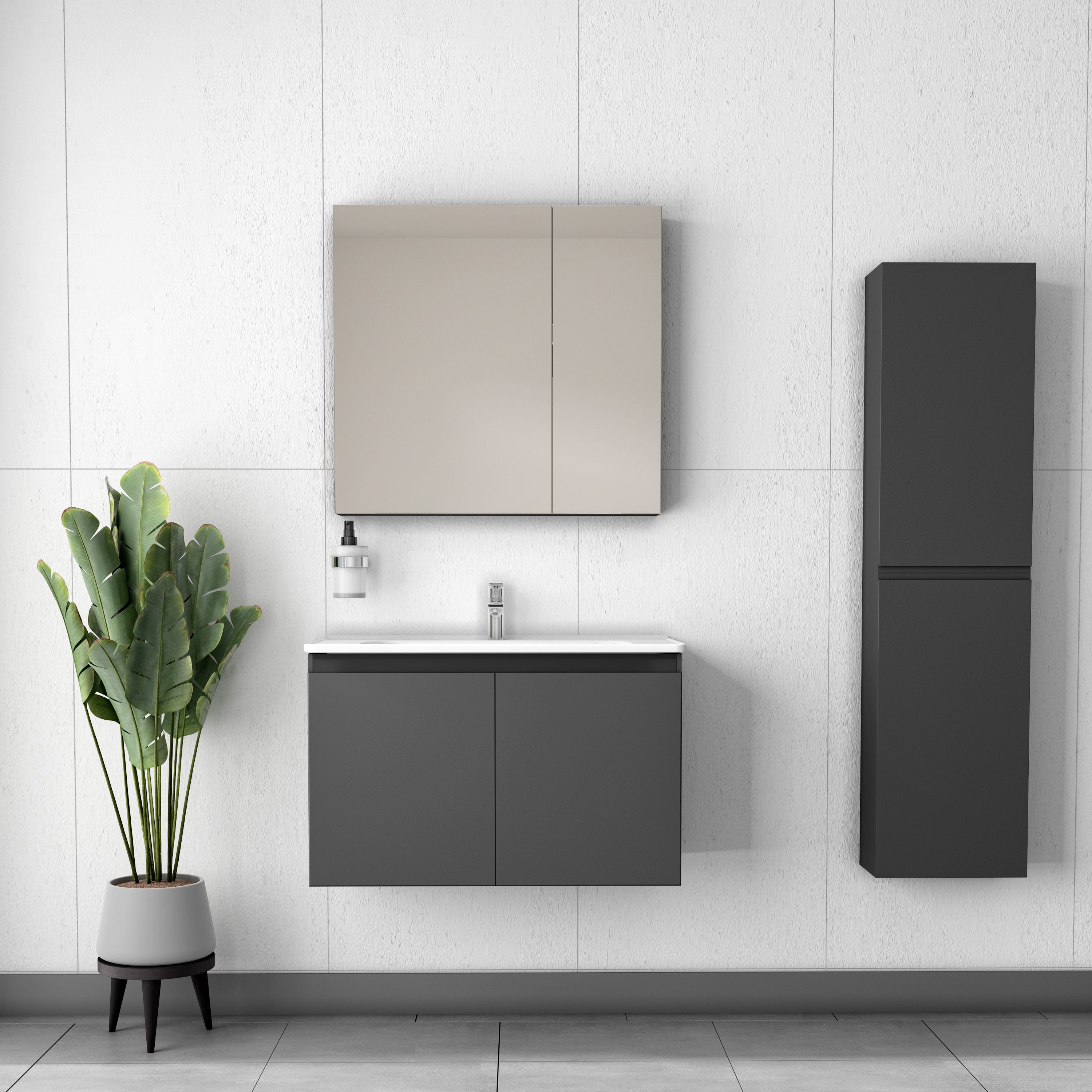 Alpin Banyo Dolabı Takımı - Ayna Dolaplı