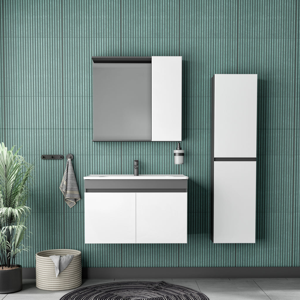 Elon Banyo Dolabı Takımı- Ayna Dolaplı