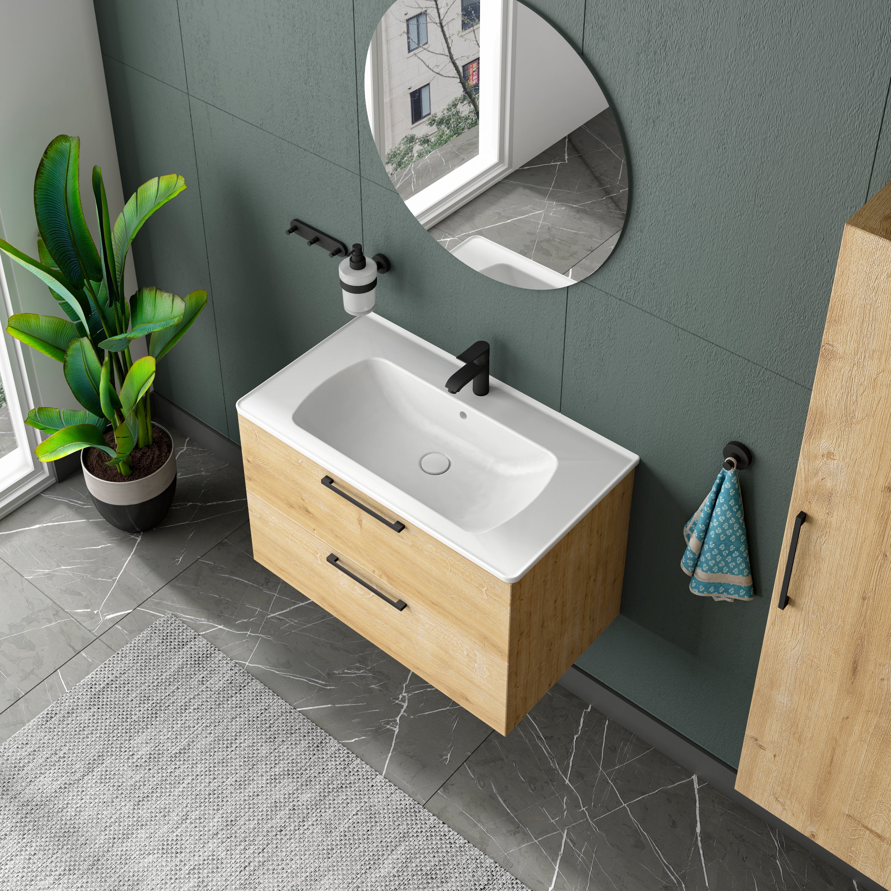 Nil Banyo Dolabı Takımı - Aynalı