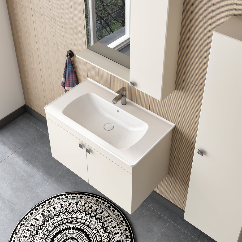 Pors Banyo Dolabı Takımı - Aynalı Dolaplı