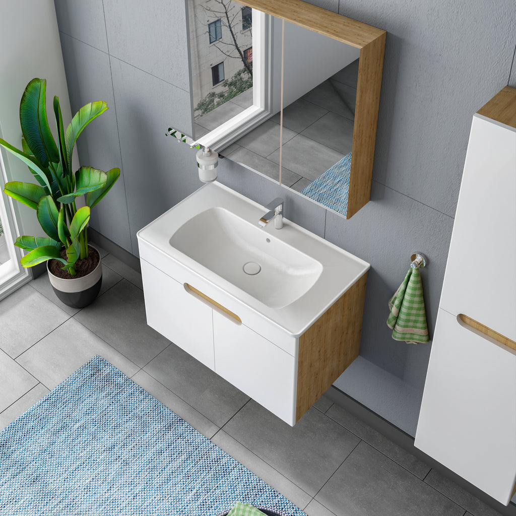 Truva Banyo Dolabı Takımı - Ayna Dolaplı